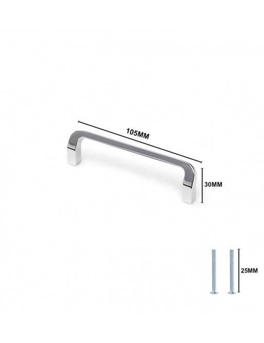 Tiradores y pomos para cajones (ACABADO EN CROMO BRILLO, 96MM-1)