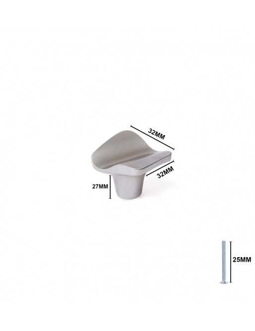 Tiradores y pomos para cajones (ACABADO EN CROMA MATE, 32MM)