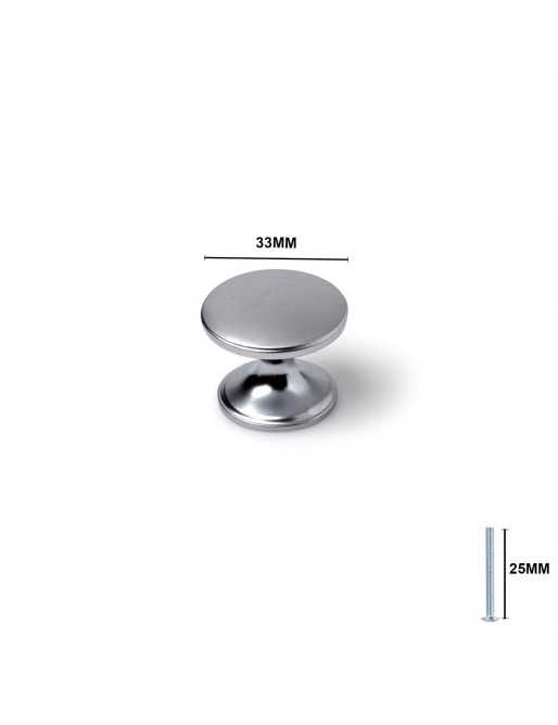 Tiradores y pomos para cajones (ACABADO EN CROMA MATE, 33MM)