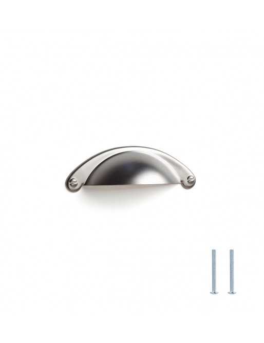 Tiradores y pomos para cajones (ACABADO EN NÍQUEL BISÚ, 64MM)