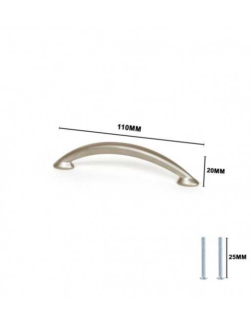 Tiradores y pomos para cajones (ACABADO EN NÍQUEL BISÚ, 96MM-2)