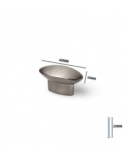 Tiradores y pomos para cajones (ACABADO EN CROMA MATE, 41MM)