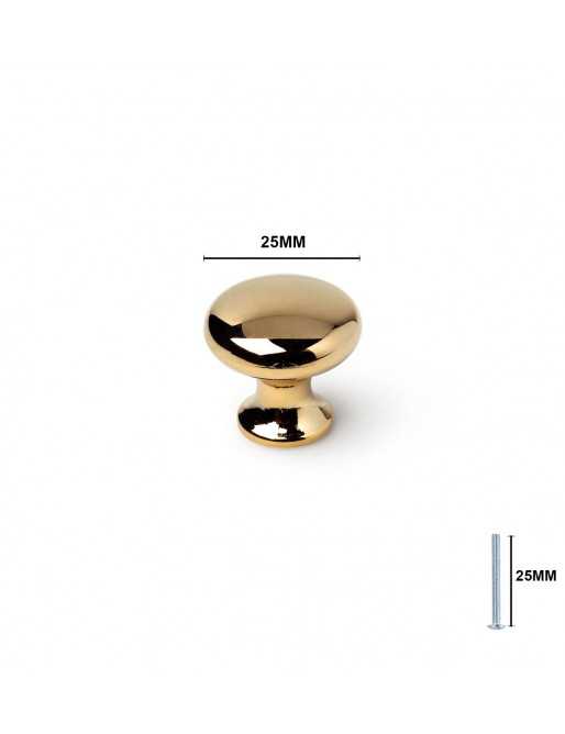 Tiradores y pomos para cajones (ACABADO EN ORO, 25MM-1)
