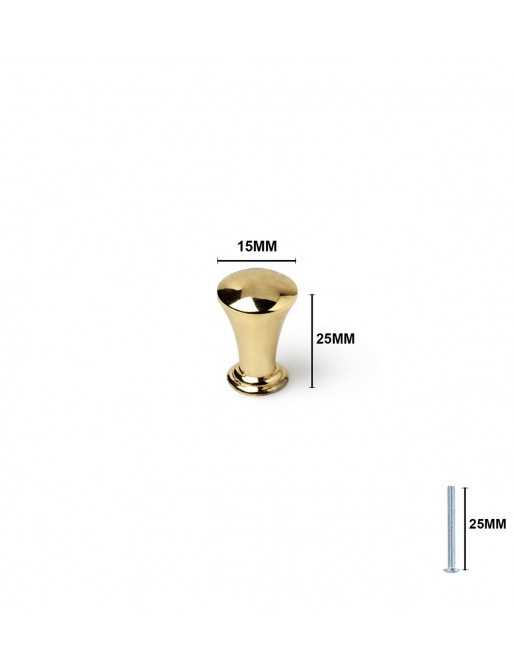 Tiradores y pomos para cajones (ACABADO EN ORO, 25MM-2)
