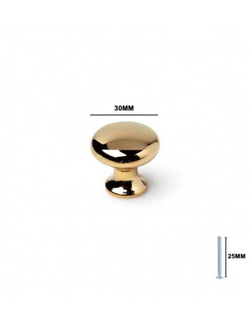 Tiradores y pomos para cajones (ACABADO EN ORO, 30MM)