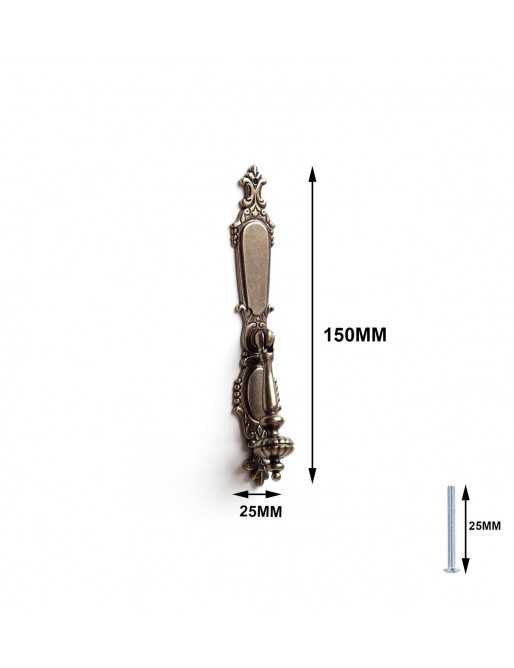 Tiradores y pomos para cajones (ACABADO EN CUERO VIEJO, 150MM)