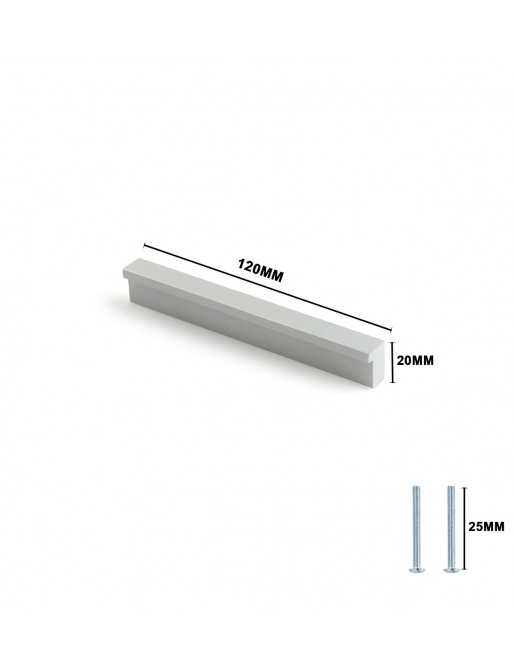 Tiradores y pomos para cajones (ACABADO EN ANODIZADO MATE, 96MM-5)