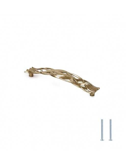 Tiradores y pomos para cajones (ACABADO EN CUERO VIEJO, 128MM)