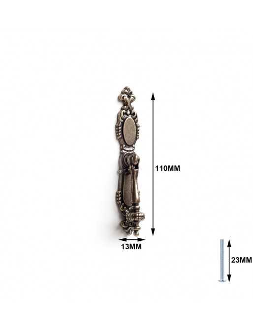 Tiradores y pomos para cajones (ACABADO EN CUERO VIEJO, 110MM)