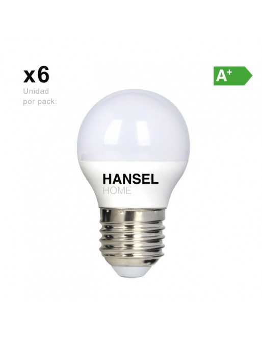 Pack 6 bombilla Led g45 5w 6500k luz fria equivale a 40w