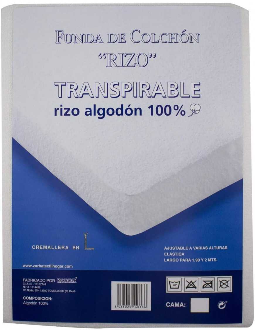 Funda de colchón de rizo impermeable antiácaros transpirable