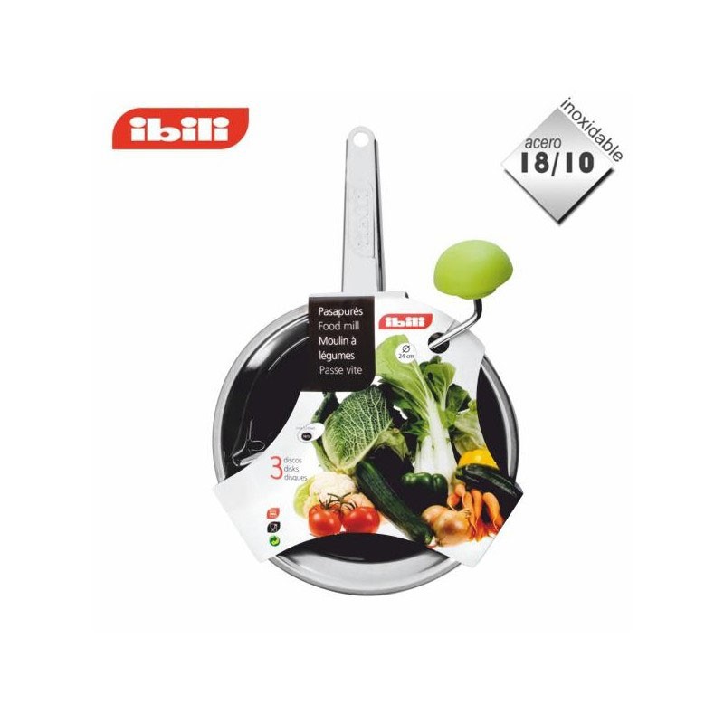 Lacor Passapure In Acciaio Inox Da 18 Cm - Con 3 Dischi Per Pure, Zuppe E Passati, Utensile Da Cucina Professionale