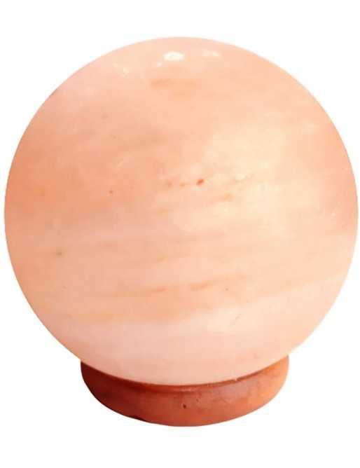 Lámpara de Sal del Himalaya Natural Esfera Grande 3-5 Kg + 1 Bombilla de Led de Repuesto Enchufe Europeo