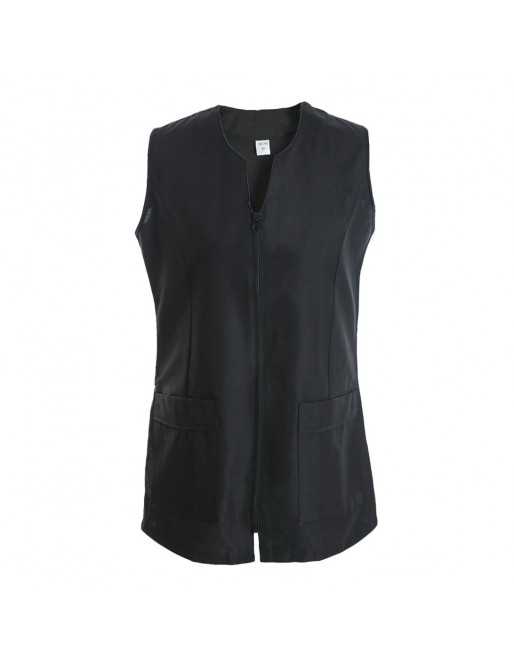 Casaca Señora Sin Mangas Negro Uniforme Laboral