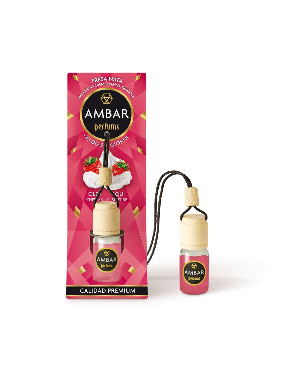 Ambar Perfums Ambientador Coche Fresa con Nata Colgante 6,5ml