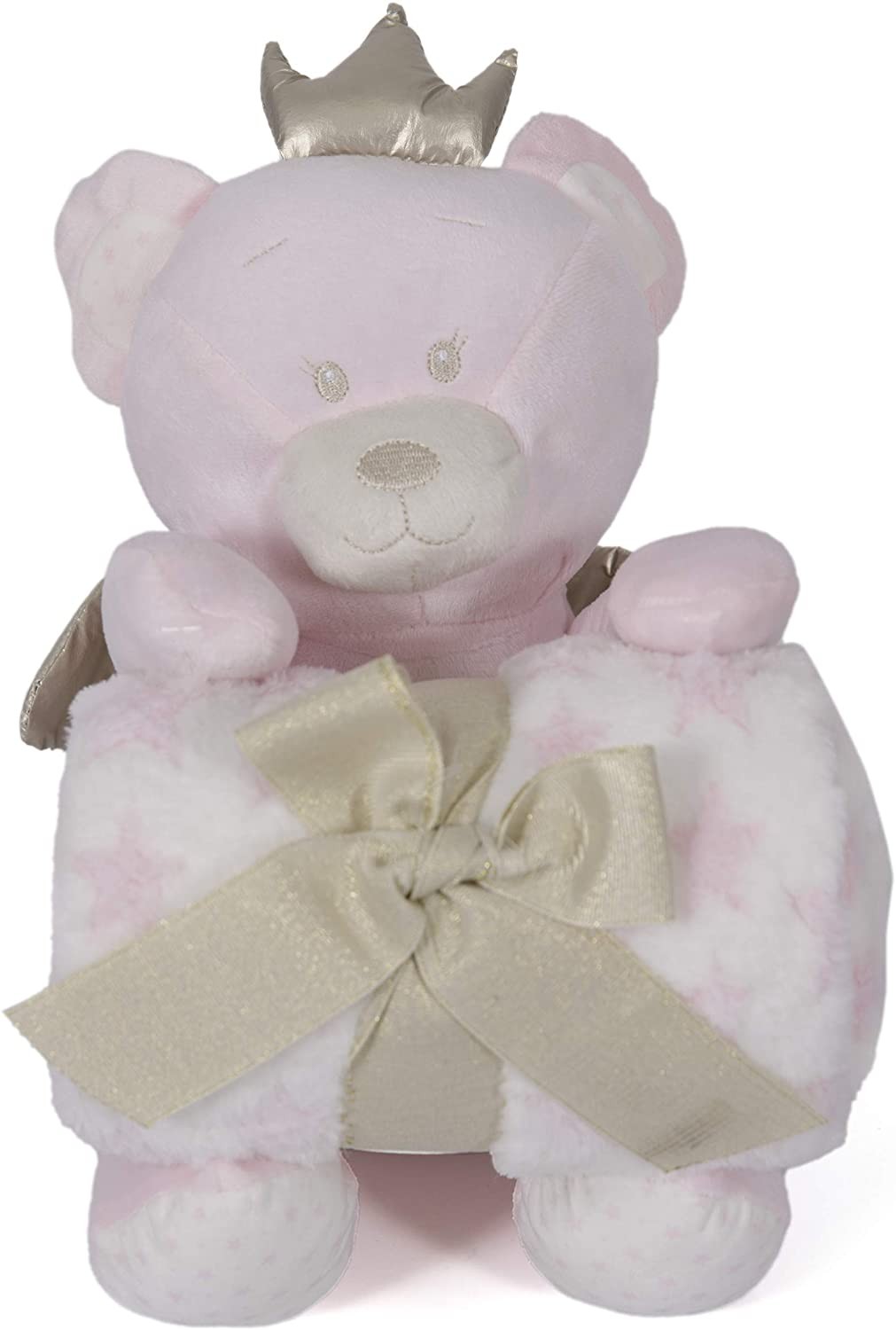 100% algodón, 85 x 85 cm, reversible Manta para cochecito de bebé Minky color azul claro diseño de oso de peluche 
