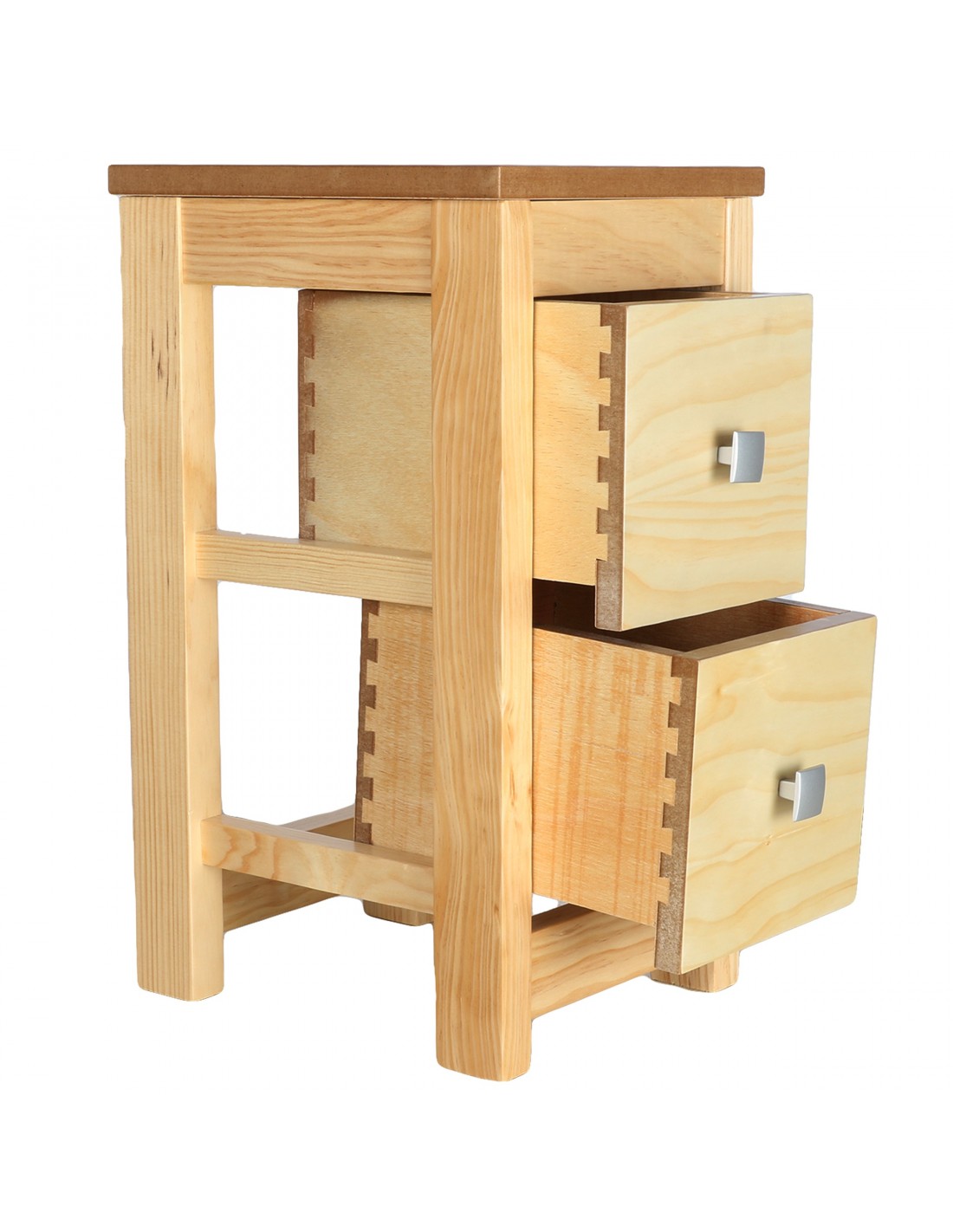 Cajonera de Madera con 2 Cajones Estrecha Almacenaje Armario Color