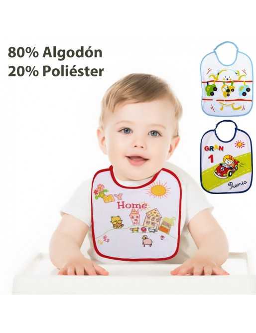 3 Unidades Baberos Bebé Impermeables Algodón, Absorbente Babeando de Bebé