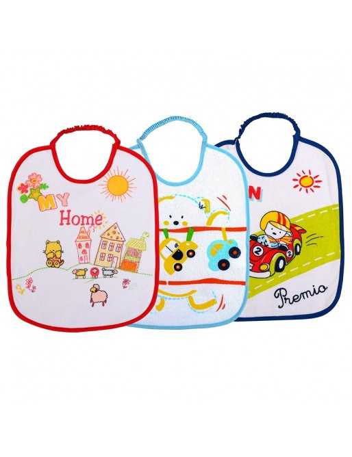 3 Unidades Baberos Bebé Impermeables Algodón, Absorbente Babeando de Bebé