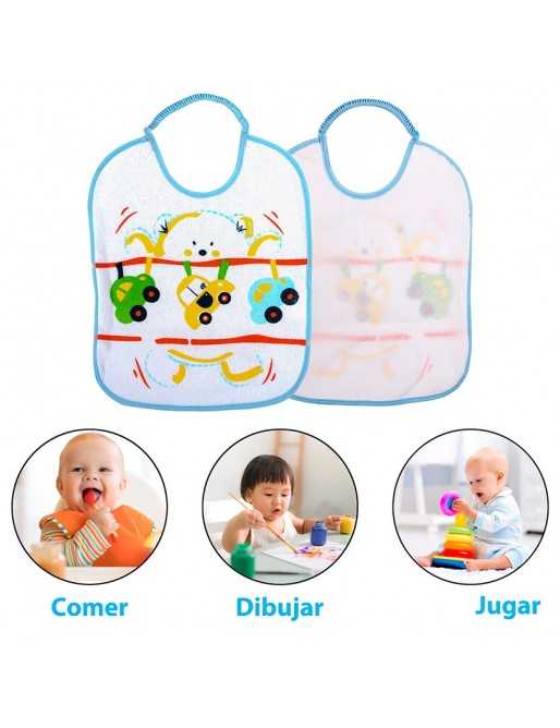 3 Unidades Baberos Bebé Impermeables Algodón, Absorbente Babeando de Bebé