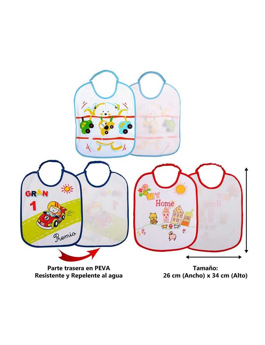 3 Unidades Baberos Bebé Impermeables...