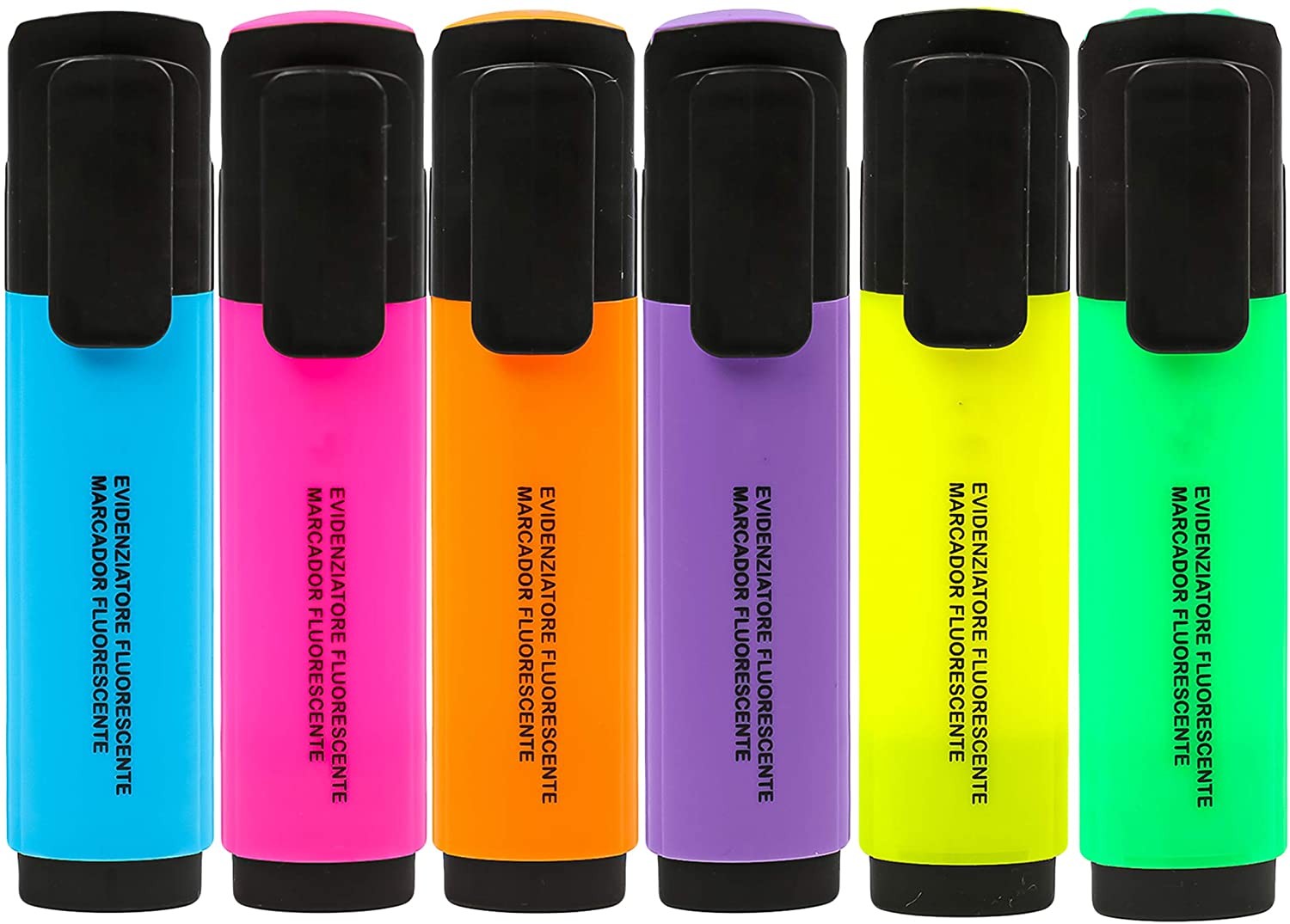 6 Subrayadores Color Fluorescente Marcadores Fluorescentes Multicolor Punta  Biselada