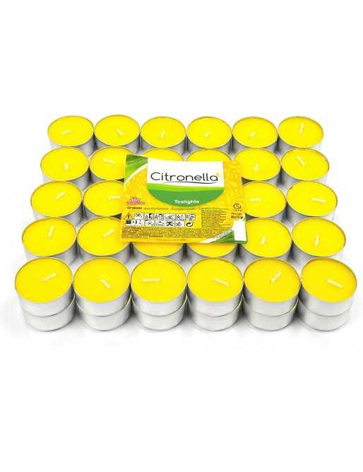 Velas de Té Citronela Perfumada Antimosquitos Pack 20 piezas