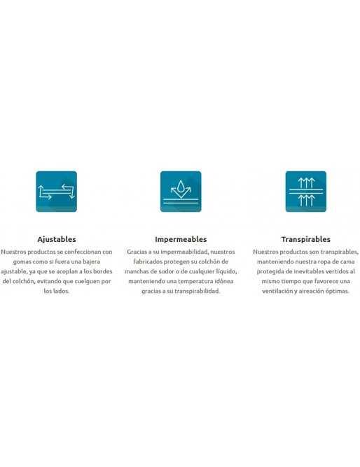 Sábana Bajera Impermeable Transpirable Antiácaro 100% Algodón