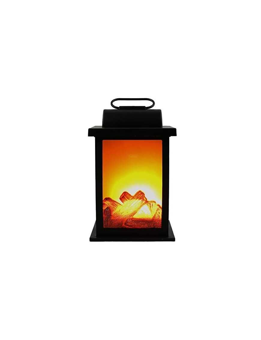 Chimenea Decorativa LED Efecto Llama de Fuego Interior de brasas Funciona con Pilas 12x12x17cm Estilo B 