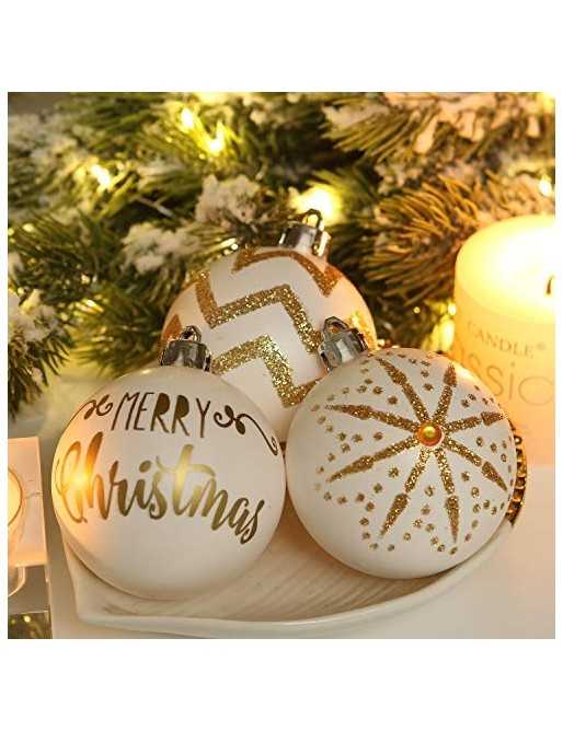 30 Piezas Sea Team 60mm/2.36 Set de Navidad Brillantes delicados artilugios Decorativos Pintado en Color de Contraste decoración de Bolas Colgantes de árboles de Navidad 