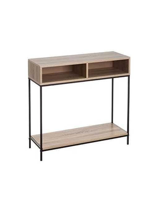 Consola Auxiliar Moderna Negra de Metal de 75x80x30 cm - LOLAhome