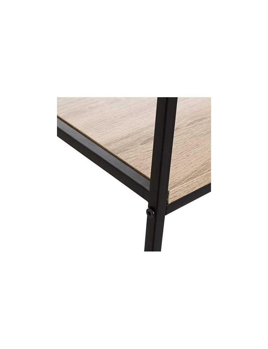 Consola Auxiliar Moderna Negra de Metal de 75x80x30 cm - LOLAhome