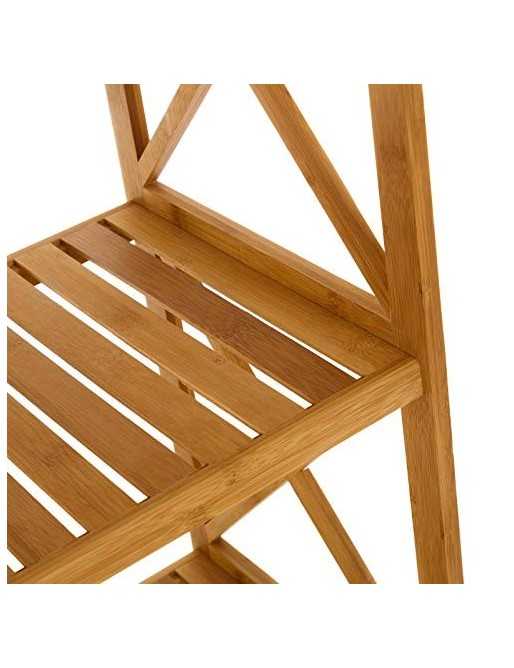 Estantería de 5 baldas nórdica marrón de bambú para baño Sol Naciente - LOLAhome