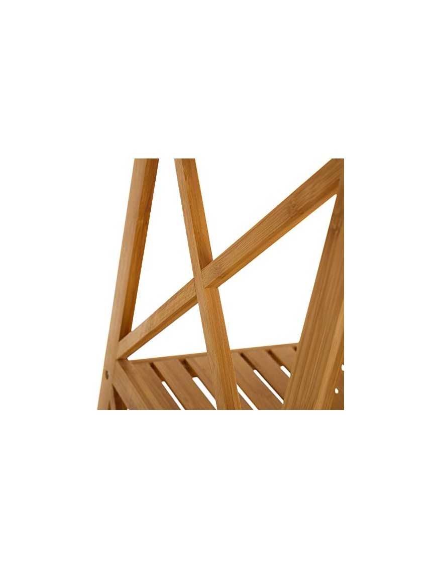 Estantería de 5 baldas nórdica marrón de bambú para baño Sol Naciente - LOLAhome