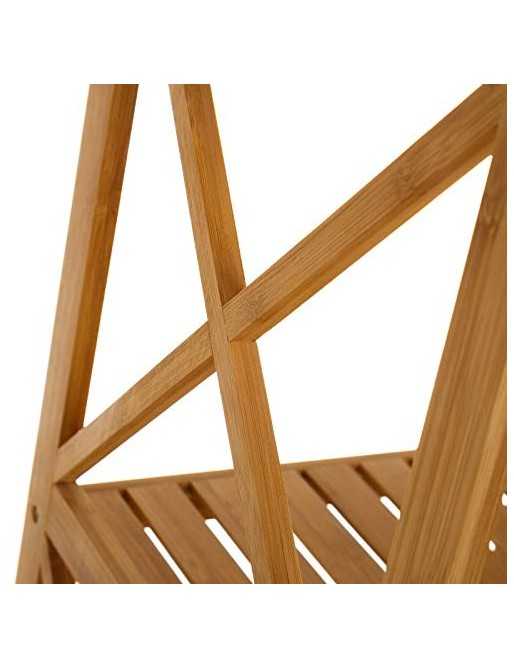 Estantería de 5 baldas nórdica marrón de bambú para baño Sol Naciente - LOLAhome