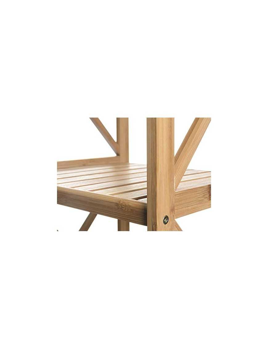 Estantería de 5 baldas nórdica marrón de bambú para baño Sol Naciente - LOLAhome