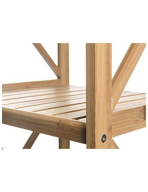 Estantería de 5 baldas nórdica marrón de bambú para baño Sol Naciente - LOLAhome