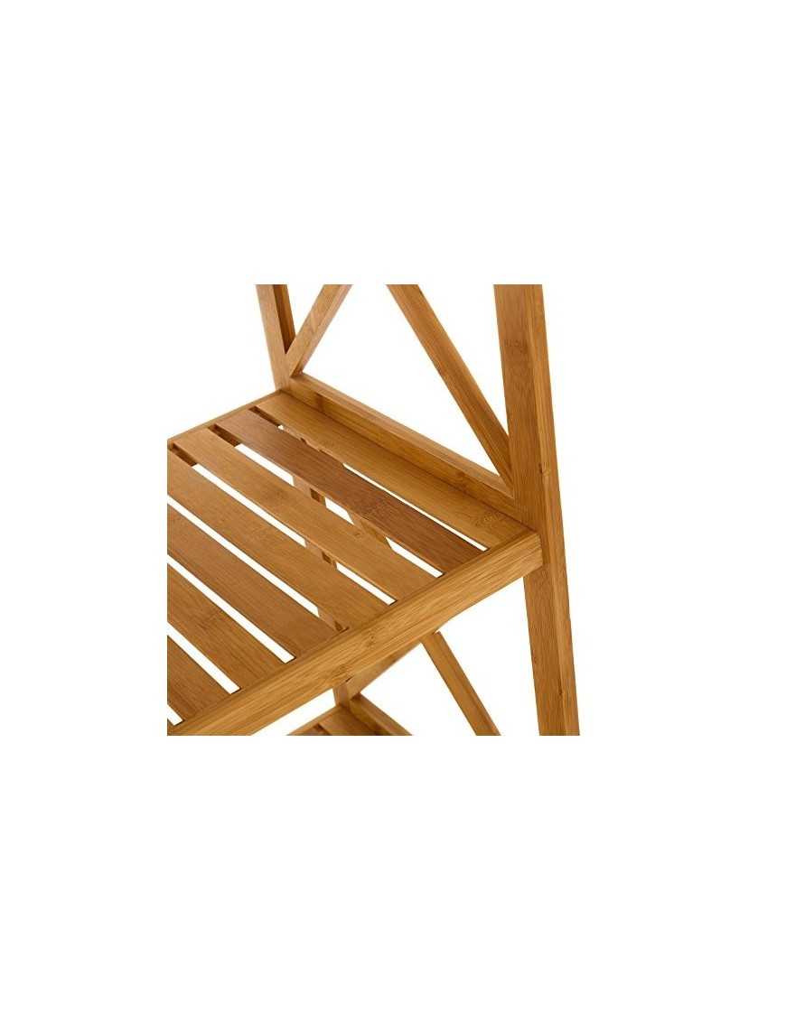 Estantería de 5 baldas nórdica marrón de bambú para baño Sol Naciente - LOLAhome