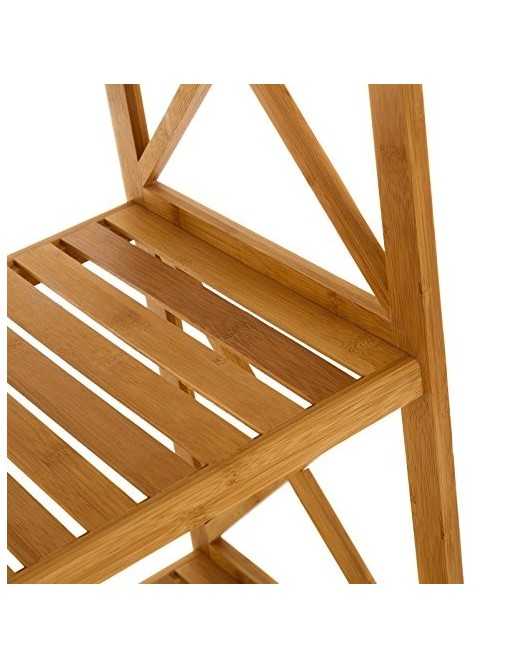 Estantería de 5 baldas nórdica marrón de bambú para baño Sol Naciente - LOLAhome