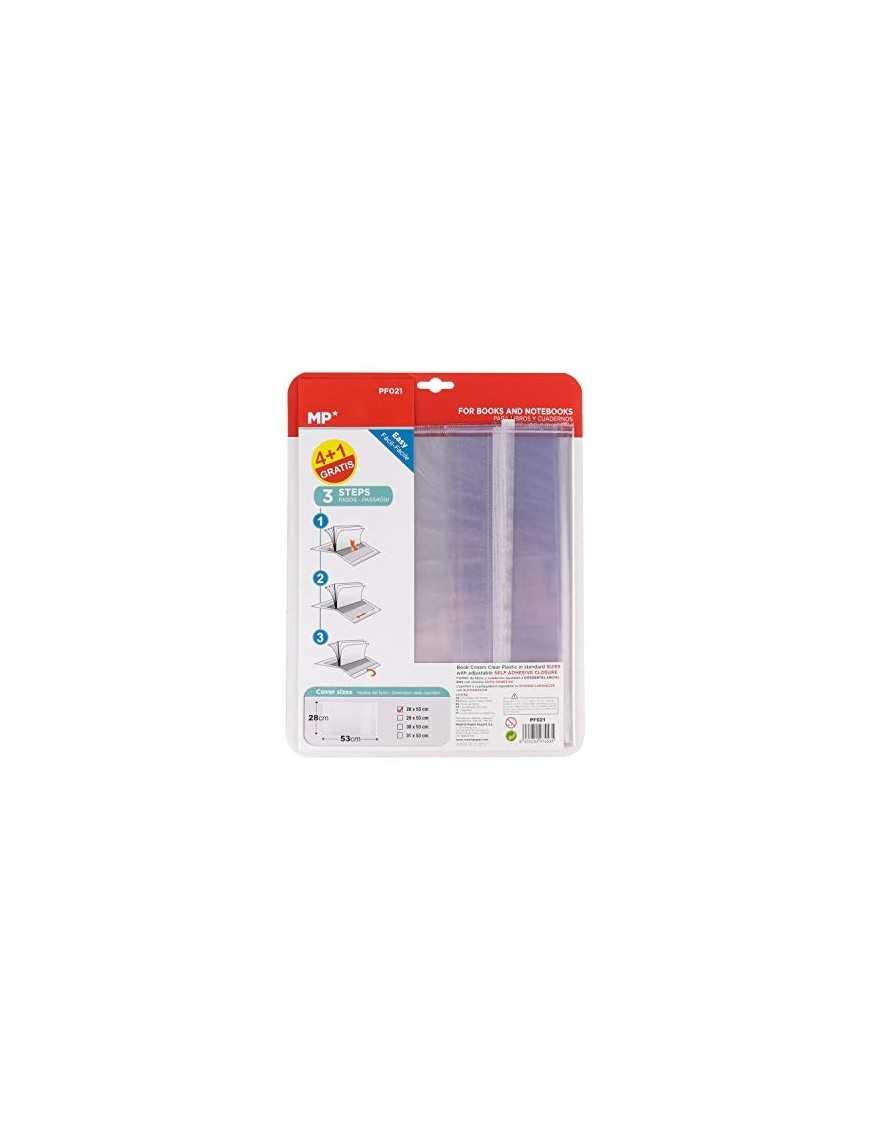 Fixo Cover - Pack De 5 Protège-livres Avec Rabat Ajustable - Dimensions 295 X 520 Mm - En Polypropylène Recyclable, Repositionnable