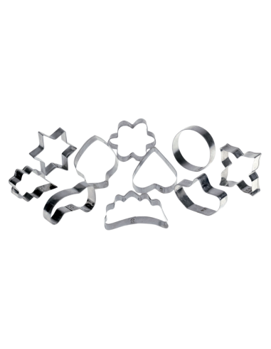 Juego cortapastas inox 10 figuras