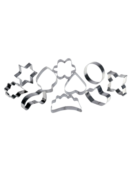 Juego cortapastas inox 10 figuras