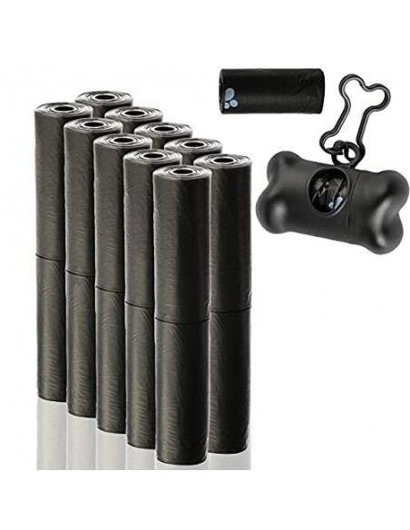 Yommy® Bolsas para excrementos de Perro con dispensador y Clip para Correa  20+2 Rollos, 300+30 Bolsas 