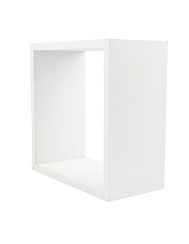Conjunto 3 Estanterías para Pared Color Blanco Forma Cubo Estantes Pared Decorativo, 30/27/24cm