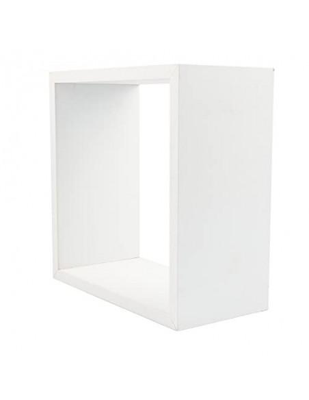 Conjunto 3 Estanterías para Pared Color Blanco Forma Cubo Estantes Pared Decorativo, 30/27/24cm