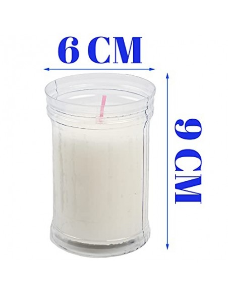 H HANSEL HOME Pack 24 Velones Mediano Blanco Velón Votivo Vela Blanca 9 x 6 cm