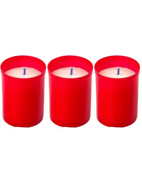 Pack 3 Velones Pequeño Rojo Velón Votivo Vela Roja 6,5 x 5 cm