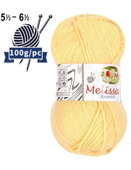 Melissa Hilo 100% Acrilico Ovillo de Lana Gruesa 115m 100g  Para DIY Tejer y Ganchillo, Certificado OEKO-TEX