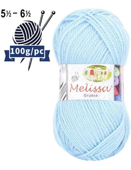Melissa Hilo 100% Acrilico Ovillo de Lana Gruesa 115m 100g  Para DIY Tejer y Ganchillo, Certificado OEKO-TEX