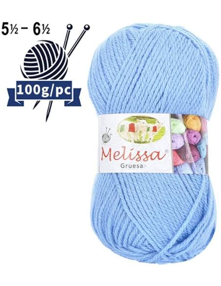 Melissa Hilo 100% Acrilico Ovillo de Lana Gruesa 115m 100g  Para DIY Tejer y Ganchillo, Certificado OEKO-TEX